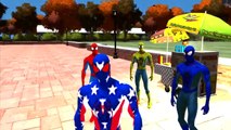 Spiderman USA Costume and Spiderman Colors and Bigfoot Monster Cars Colors Nursery Rhymes
