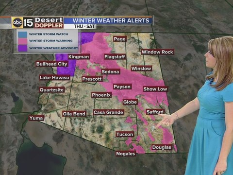 Winter weather advisory in the forecast for northern Arizona and a cooldown in the Valley