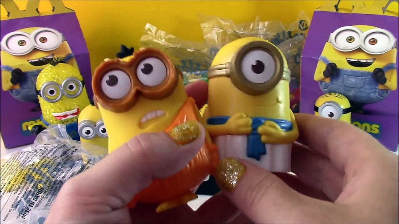 MINIONS Movie new Play Doh Surprise Egg with 12 McDonalds Happy Meal Minions Toy Review