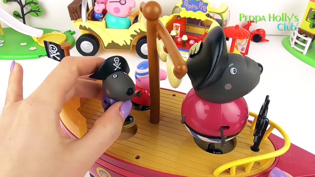 Вечеринка пиратском корабле свинка пеппа папа собака и дедушка свинья лодка