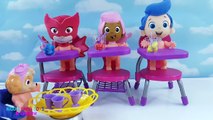 PJ Masks Bubble Guppies Baby Dolls Learn to Eat and Potty Train Pretend Play Best Kids Video