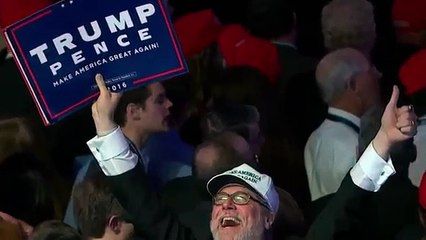 Cheers at Trump HQ and tears at Clinton HQ | New President of America Trump