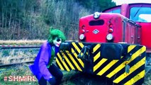 SPIDERMAN vs JOKER Old Factory Chase Spiderman Poo Fart prank Superhero Fun in Real Life SHMIRL
