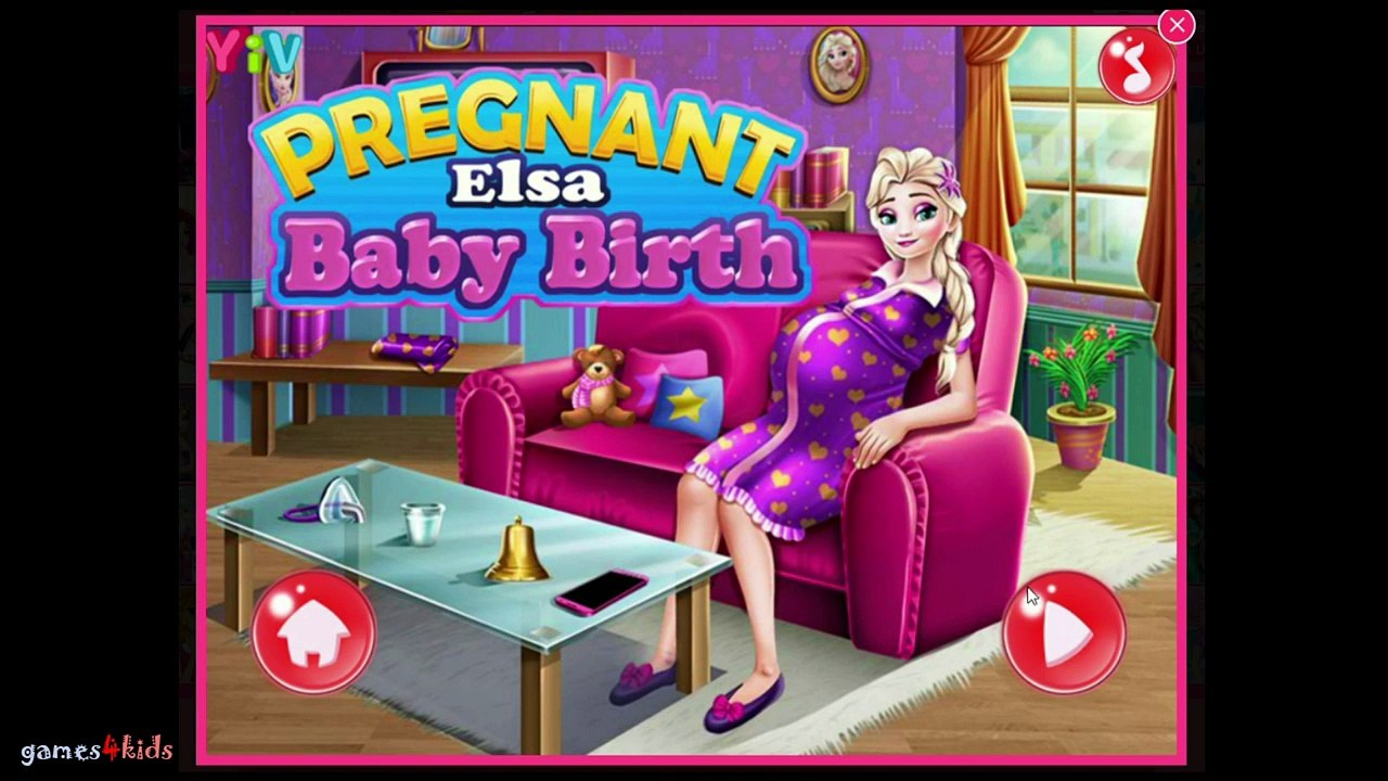 Disney Frozen Pregnant Elsa Baby Birth. Frozen game cartoon for kids. Pregnant Elsa Baby