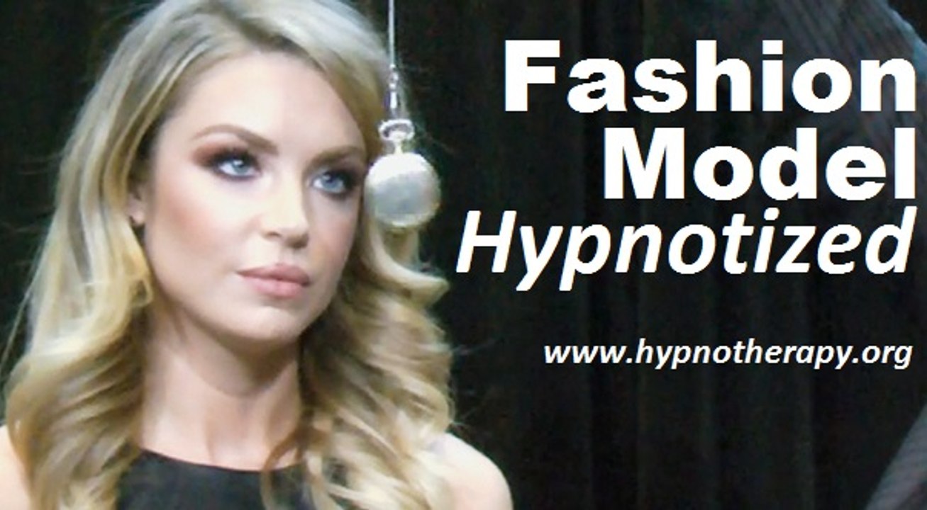 Blonde Model hypnotized on live TV - Pocket watch induction, sleep trigger, jedi mind trick #NLP