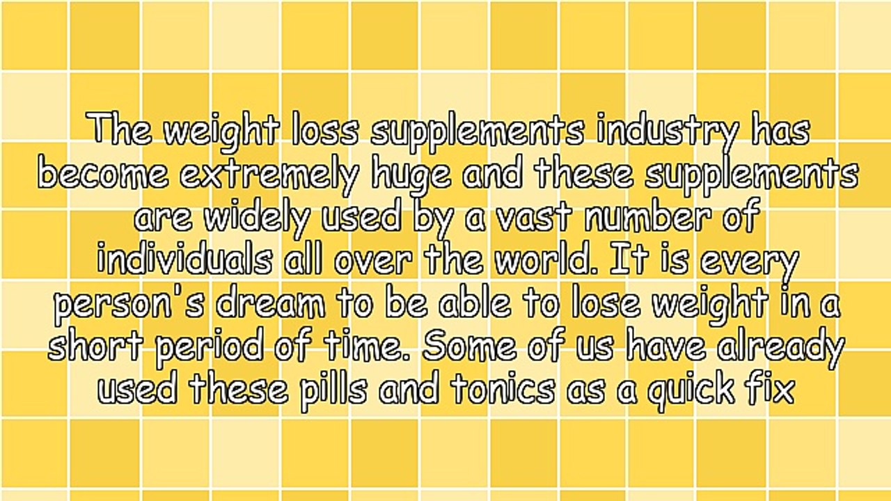 Weight Loss Supplements - Some Basic Facts