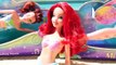 The Little MERMAID Ariel and Her Little Mermaids Sisters Swimming Barbie Dolls DisneyCarToys