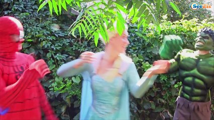 Elsa Loses Her Teeth vs Dentist Hulk w\ Batman Spiderman & Pink Spidergirl. Ep. 112