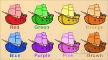 Изучение цветов для детей с лодками страницы-раскраски : цвета для детей видео