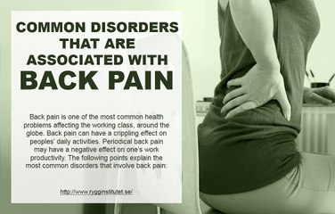 Common disorders that are associated with back pain.