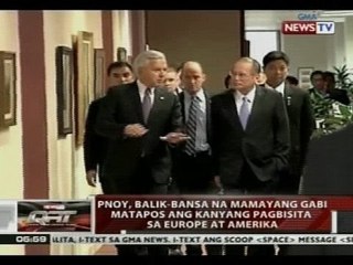 PNoy, balik-bansa na mamayang gabi matapos ang kanyang pagbisita sa Europe at Amerika