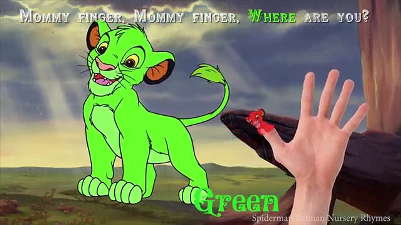 Lion King Simba Finger Family Nursery Rhymes Songs | Learning Colors for Children with Simba