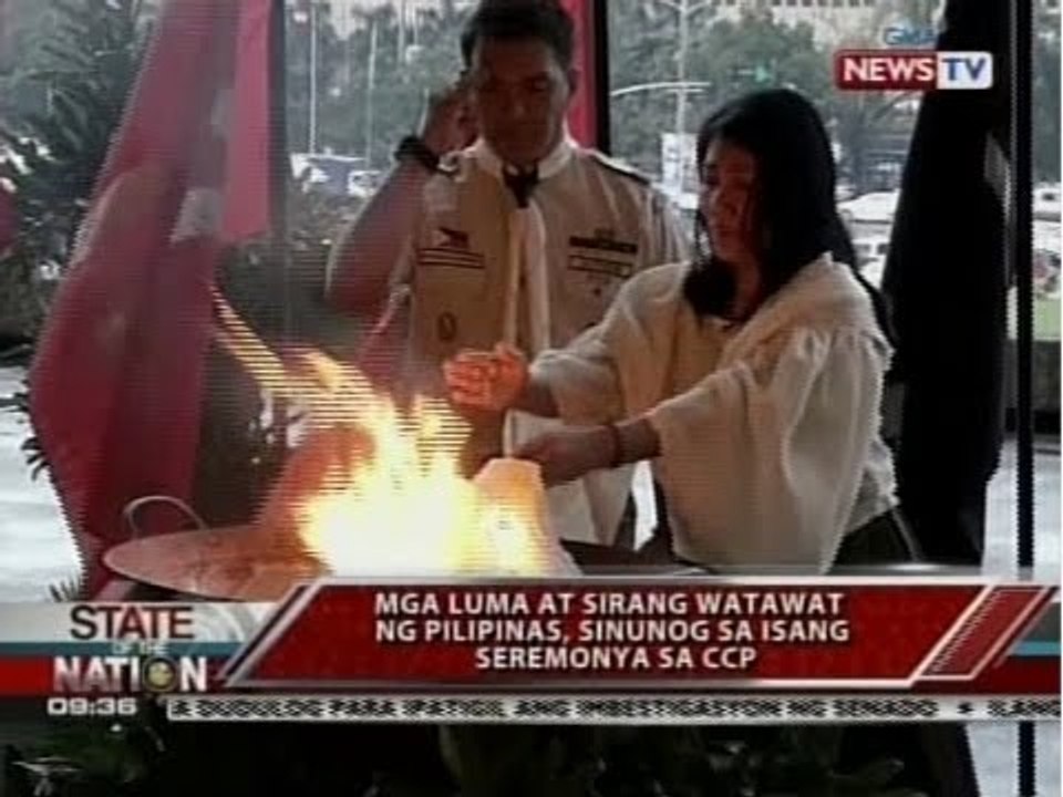 SONA: Mga luma at sirang watawat ng Pilipinas, sinunog sa isang seremonya sa CCP