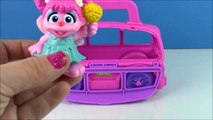 Sesame Street Elmo Play Doh Surprise Eggs!Cookie Monster Abby Cadabby Ride School Bus! Learn COLORS