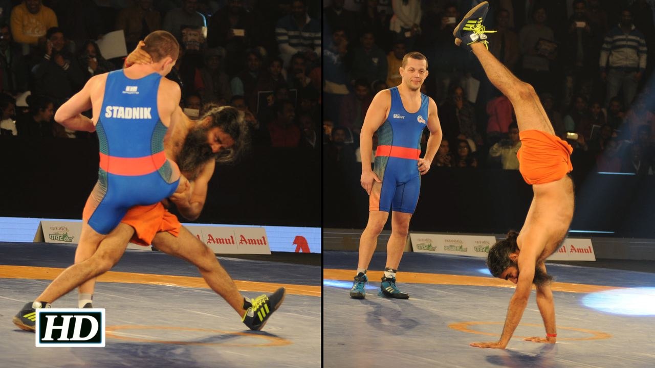 Baba Ramdev dazzles in promotional PWL bout