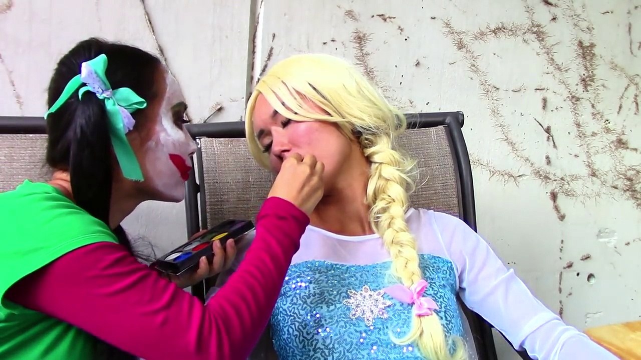 Frozen Elsa & Spiderman vs Jokergirl: Makeup Love Potion Prank Funny superhero video