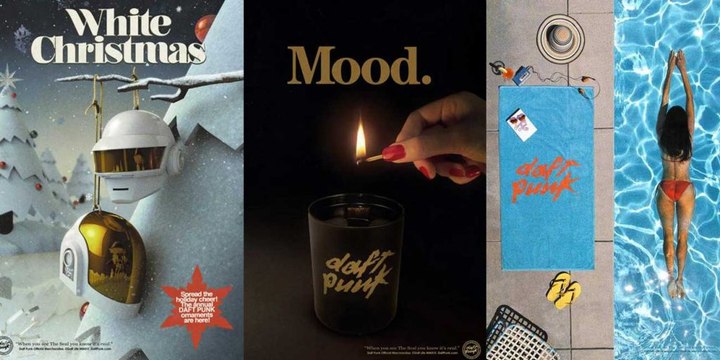 NEW DAFT PUNK MERCH 2017 ! Gold Windbreaker, Vintage T-Shirt, Stickers, Patch, Limited edition portrait paintings, Snow