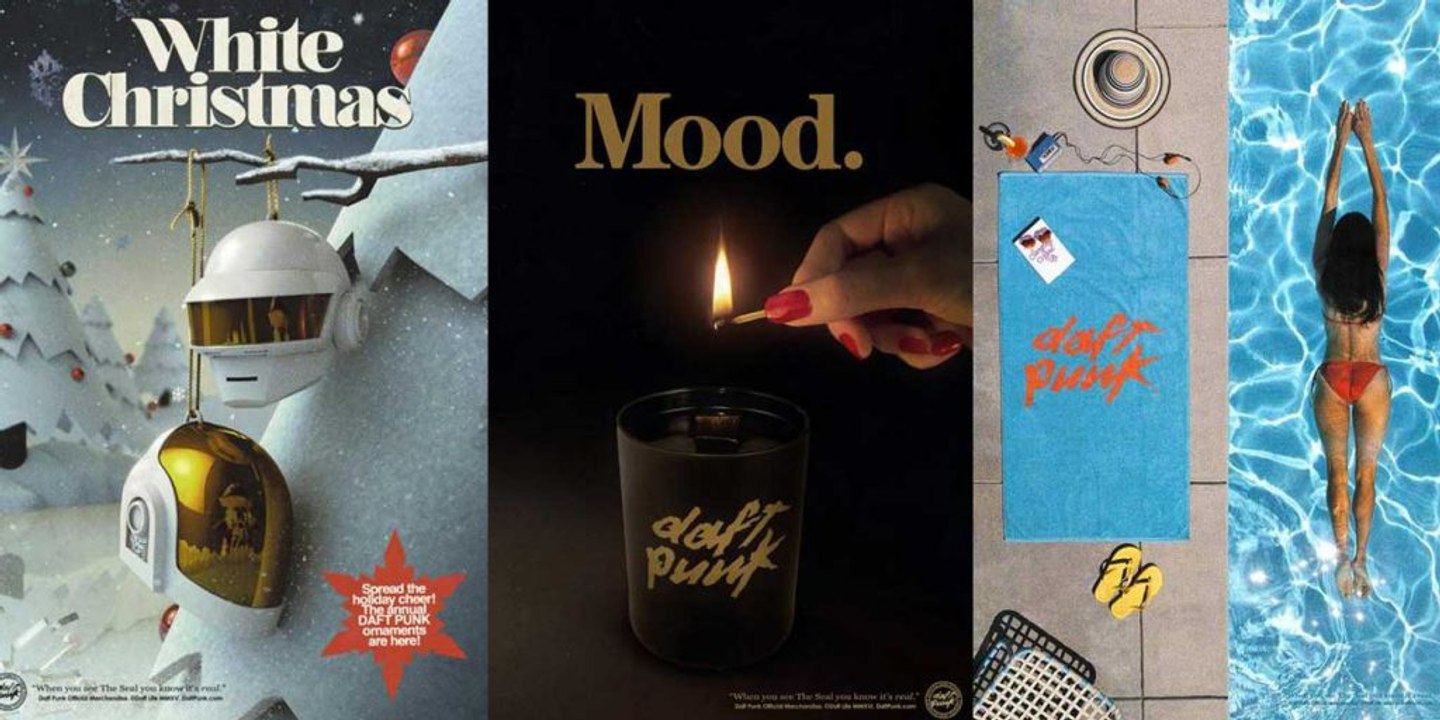 NEW DAFT PUNK MERCH 2017 ! Gold Windbreaker, Vintage T-Shirt, Stickers, Patch, Limited edition portrait paintings, Snow