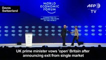 British prime minister vows 'open' UK
