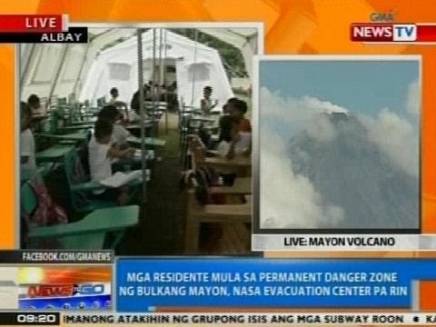 NTG: Mga residente mula sa permanent danger zone ng Bulkang Mayon, nasa evacuation center pa rin