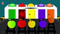 APPLE COLORS! Yellow, Green, Blue & Black Spiderman Disney Pixar Cars Nursery Rhymes Songs