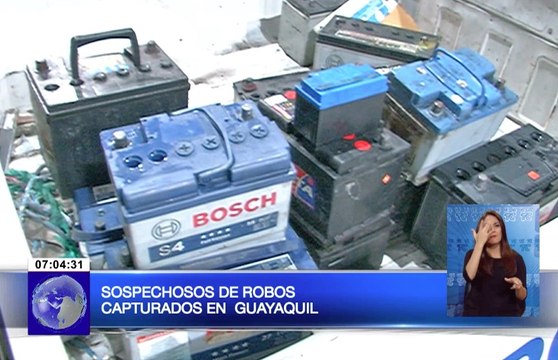 Sospechosos de robos de baterías capturados en Guayaquil