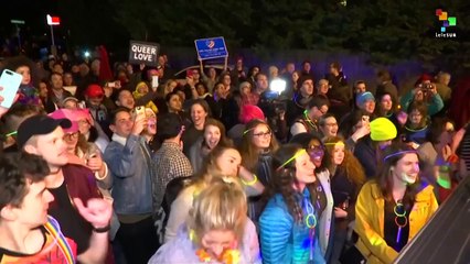 LGBT Community Holds 'Dance Party' on Pence's Street
