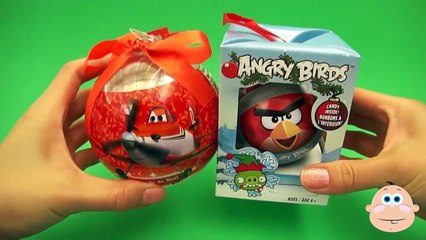 Disney Planes & Angry Birds Surprise Eggs Christmas Candy Toys Kinder Ornaments Opening + Unwrapping