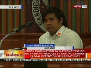 Cross examination sa ikatlong testigo ng kampo ni Napoles, ipinagpatuloy