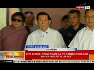 BT: Sen. Enrile, pinayagan na ng sandiganbayan na ma-hospital arrest