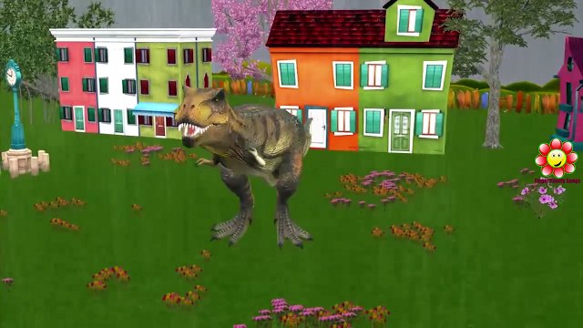 Crazy Dinosaurs Cartoons Finger Family Nursery Rhymes | RInga Ringa Roses And Rain Rain Go Away