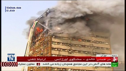 Téhéran un immeuble s’effondre en quelques secondes après so