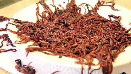 Frozen Elsa & Spiderman vs JOKER WORMS PASTA PRANK - Real Life Superheroes Funny