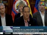 Gob. colombiano expresa voluntad de llegar a acuerdo de paz con ELN