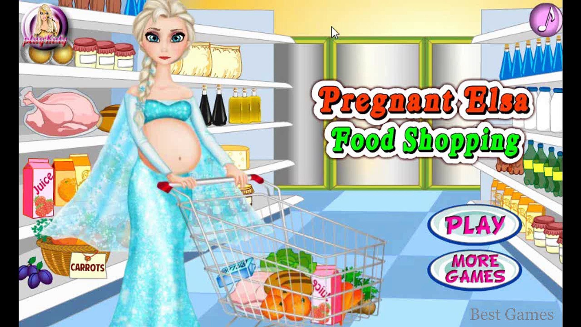 ⁣Беременная Эльза продукты-магазины замороженных игры фильм детские игры для детей новый