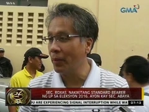 24Oras: Sec. Roxas, nakikitang standard bearer ng LP sa Eleksyon 2016, ayon kay Sec. Abaya