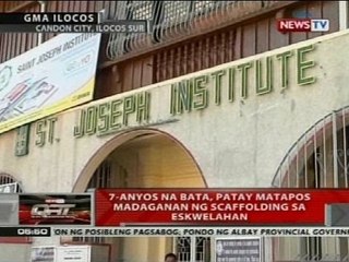 QRT: 7-anyos na bata, patay matapos madaganan ng scaffolding sa eskwelahan