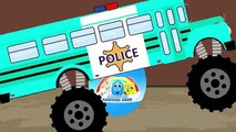 Police Monster Truck Learning Colors - Teaching Colours for Kids - Monster Trucks Video for Children