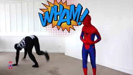 Spiderman vs Venom in Real Life - Superheroes Movie IRL A+SuperheroSchool