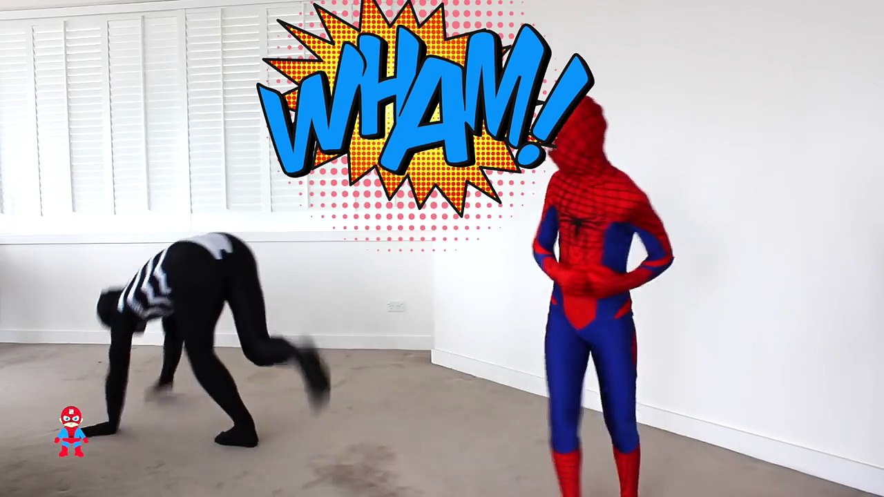 Spiderman vs Venom in Real Life - Superheroes Movie IRL A+SuperheroSchool