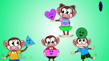 Learn Shapes Song With Five little monkeys | Nursery Rhyme for Children