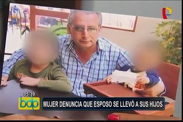 Mujer denuncia que su esposo se llevó a sus dos hijos