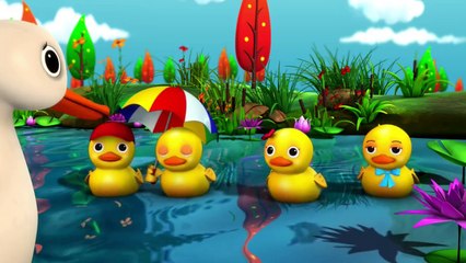 Five Little Ducks 3D Animation English Nursery Rhyme for children with Lyrics
