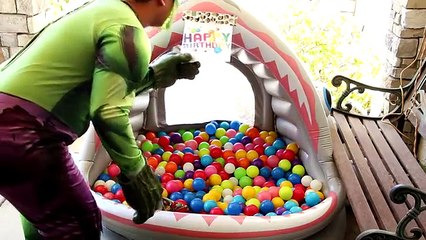 HULK v JOKER w/ Shark Ball Pit Surprise Toys & Slime - Fun Superhero Movie in Real Life