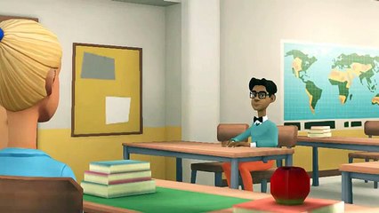 Teacher is teaching ABCD to student Child Poem 3D Animated Nursery Rhymes