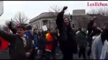 A Washington, devant le Capitole et dans la rue, des manifestants protestent contre l'investiture de Donald Trump