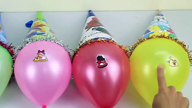 5 Mega Balloon Angry Birds Learn Colors Balloon The Balloons Popping Show Finger Nursery Rhymes