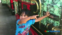 PLAYTIME at the PARK Family Fun Giant Life Size Dinosaur train ride for kids playground for children