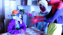Frozen Elsa & Spiderman & Masha Cry For Ice Cream W Pink Spidergirl Maleficent Joker Superhero movie