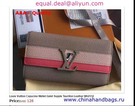 Louis Vuitton Capucine Wallet Galet Supple Taurillon Leather M62132 Replica